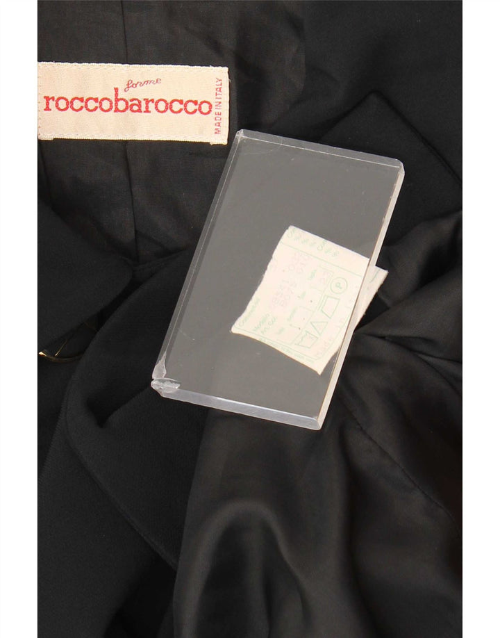 Roccobarocco Chaqueta tipo blazer con doble botonadura para mujer UK 40 XL Azul marino