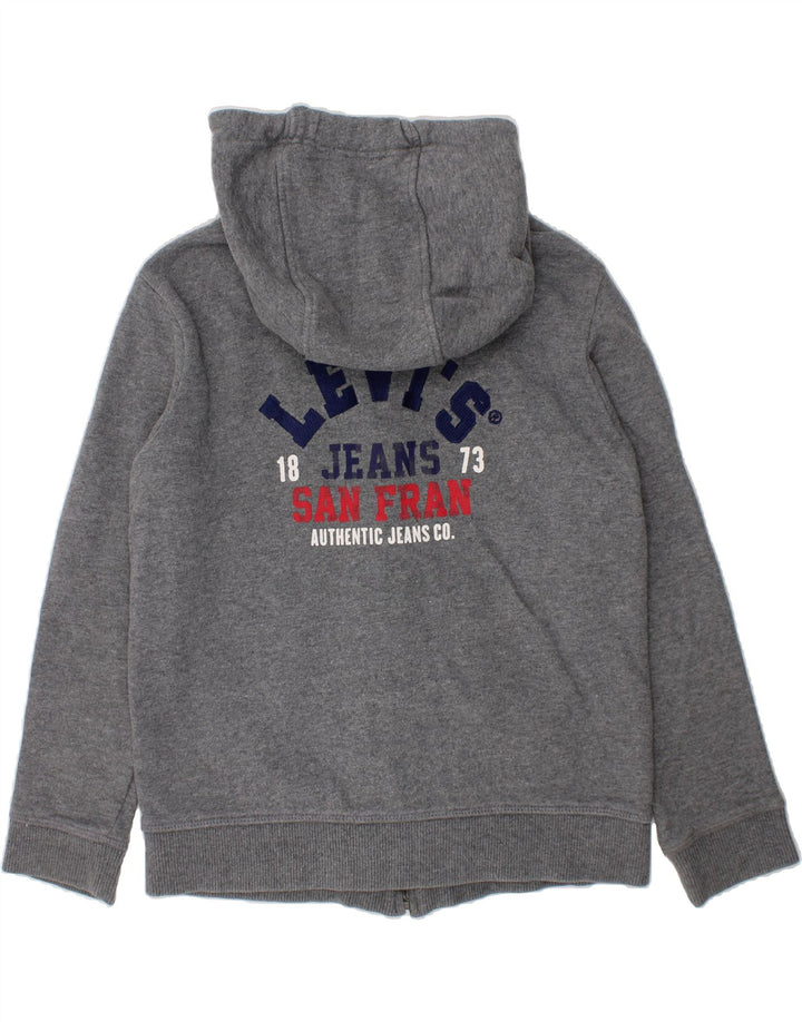 LEVI'S Boys Graphic Zip Hoodie Sweater 8-9 Years Grey Vintage Levi's and Second-Hand Levi's from Messina Hembry 
