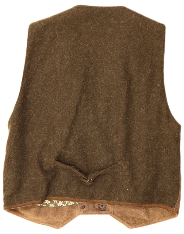 Landhaus Trachten Chaleco de Cuero para Mujer EU 50 3XL Verde Colorblock