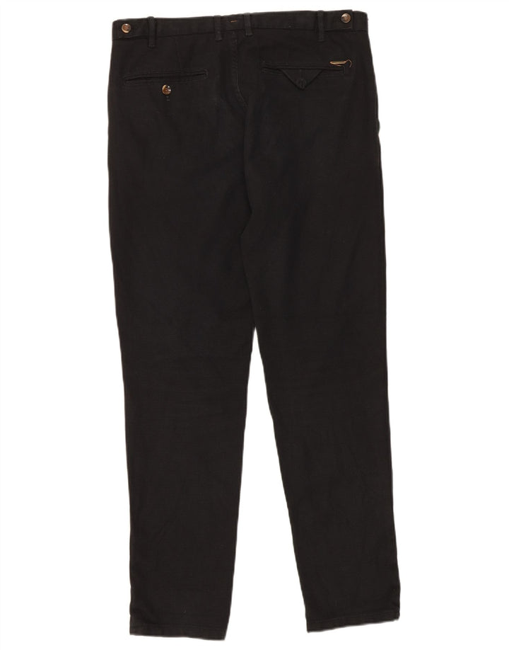 Zara Pantalón de traje ajustado para hombre EU 40 Medium W31 L30 Poliéster negro