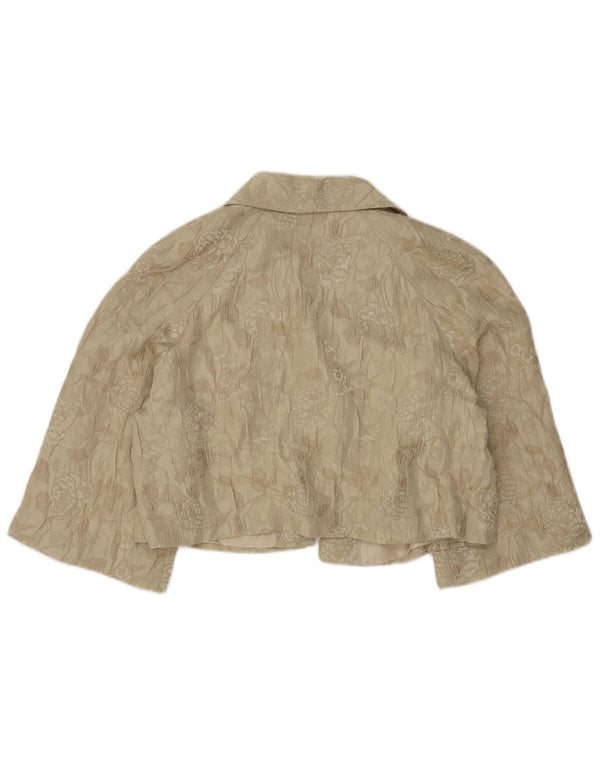 Marks & Spencer Chaqueta Bolero Autograph para Mujer UK 46 Grande Beige Floral