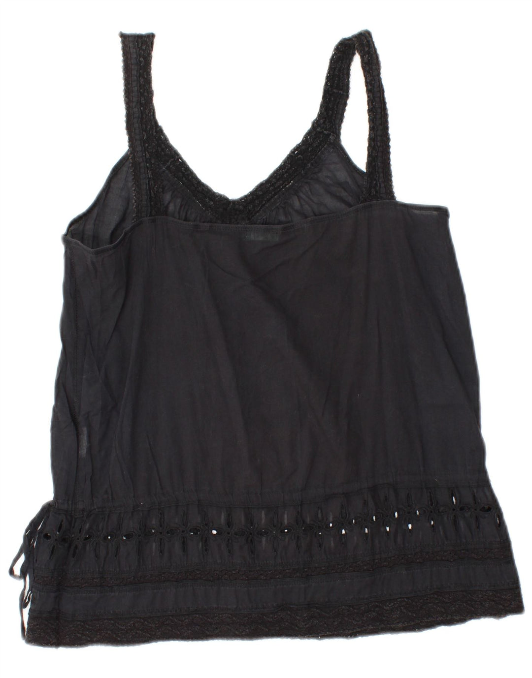 BENETTON Top Cami Mujer UK 10 Small Negro