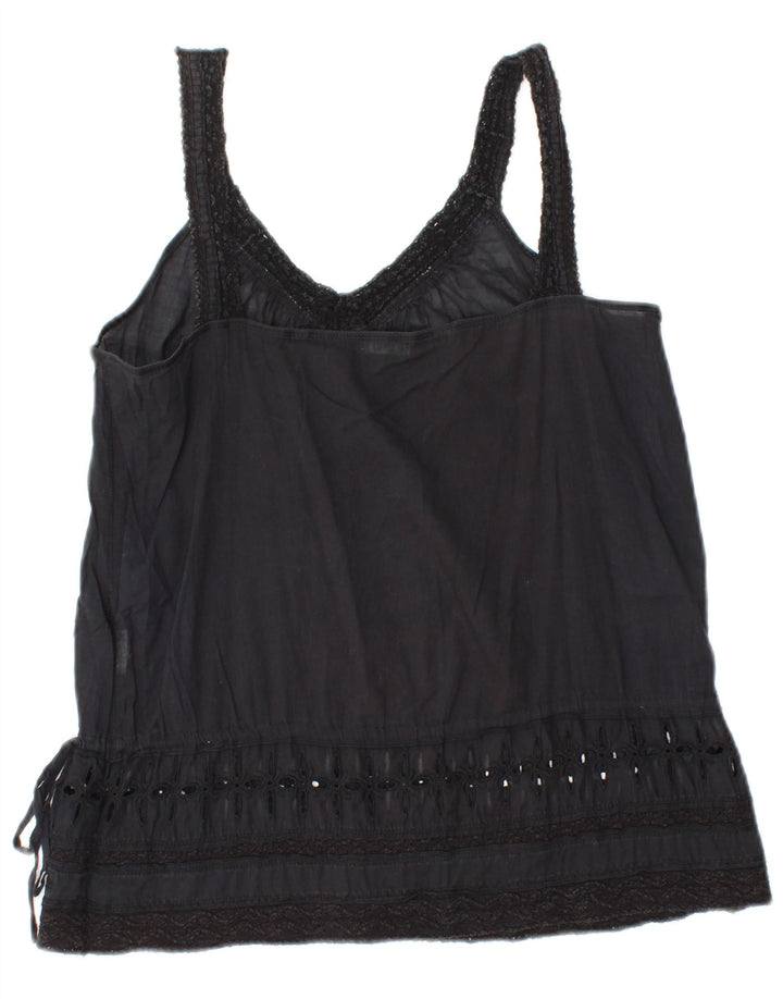 BENETTON Top Cami Mujer UK 10 Small Negro