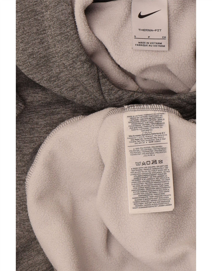 Nike - Sudadera con capucha Therma-Fit para hombre, talla pequeña, poliéster moteado gris