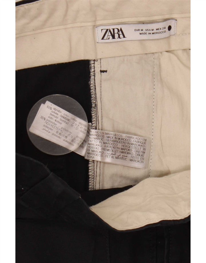 Zara Mujer Pantalones Cortos Medianos W28 L24 Algodón Negro