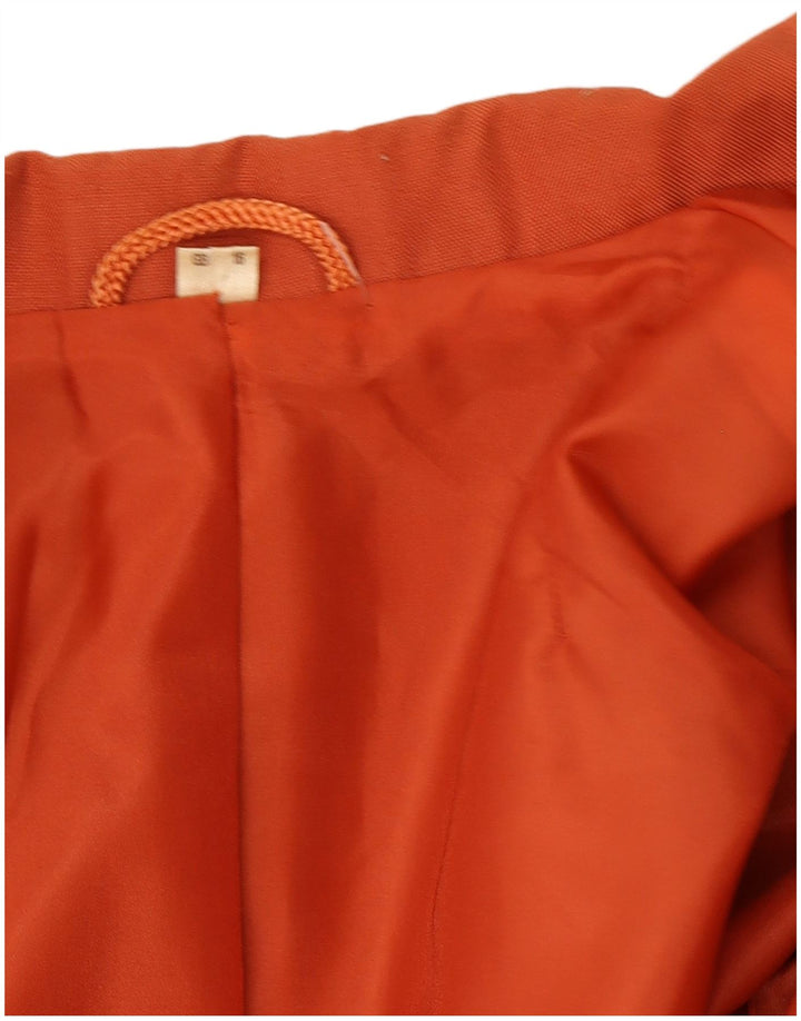 NINO Chaqueta tipo blazer con doble botonadura para mujer UK 46 Grande Poliéster naranja