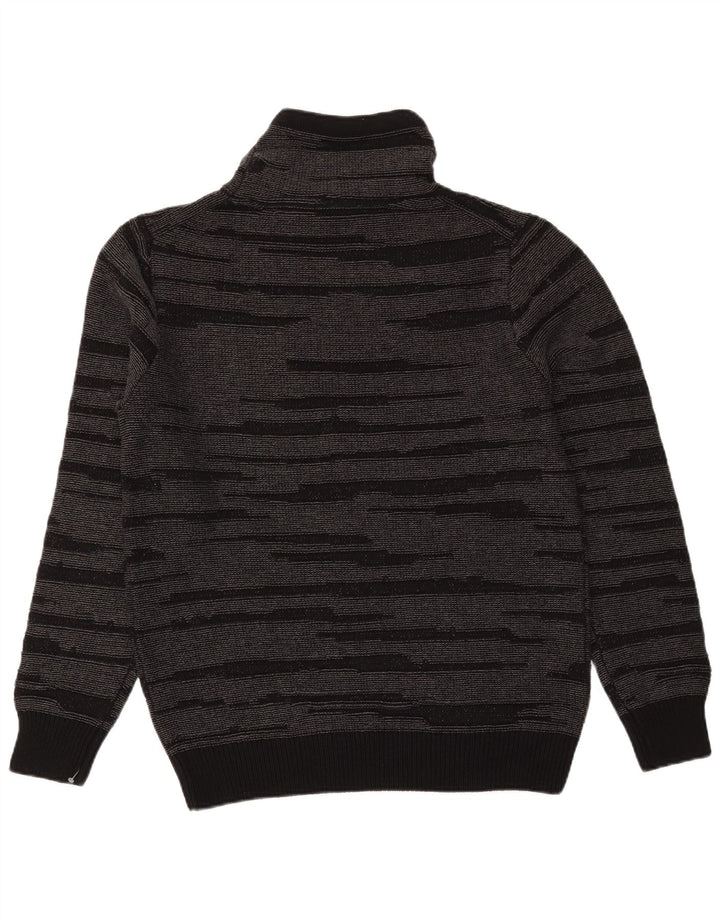 Dkny Hombre Jersey Con Cuello Vuelto Jersey De Algodón A Rayas Negro Mediano