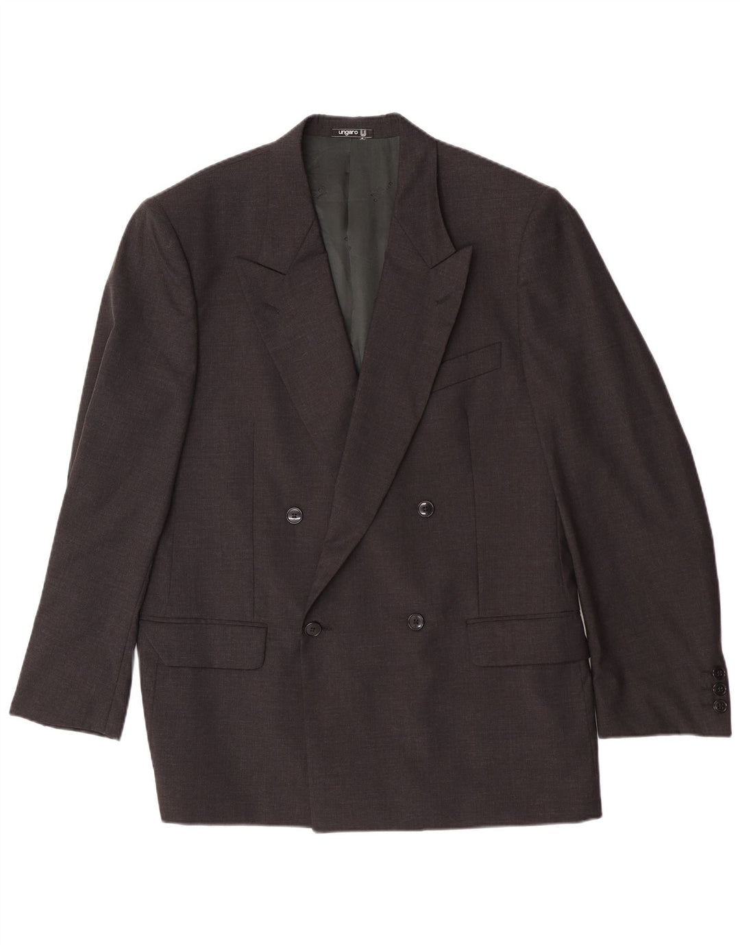 Ungaro Chaqueta tipo blazer con doble botonadura para hombre IT 50 Large Lana virgen gris