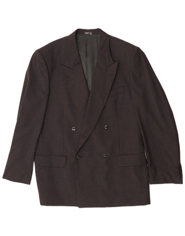 Ungaro Chaqueta tipo blazer con doble botonadura para hombre IT 50 Large Lana virgen gris