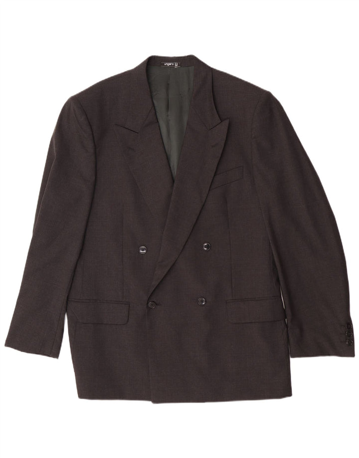 Ungaro Chaqueta tipo blazer con doble botonadura para hombre IT 50 Large Lana virgen gris