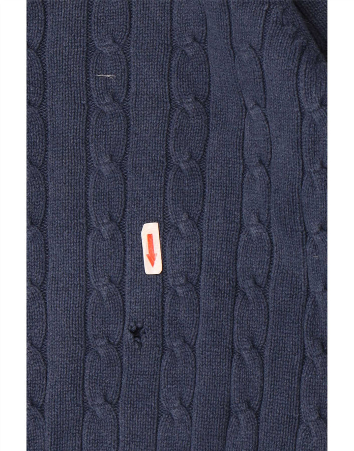 Marks & Spencer Jersey de cuello redondo azul Harbor para hombre, talla grande, azul marino