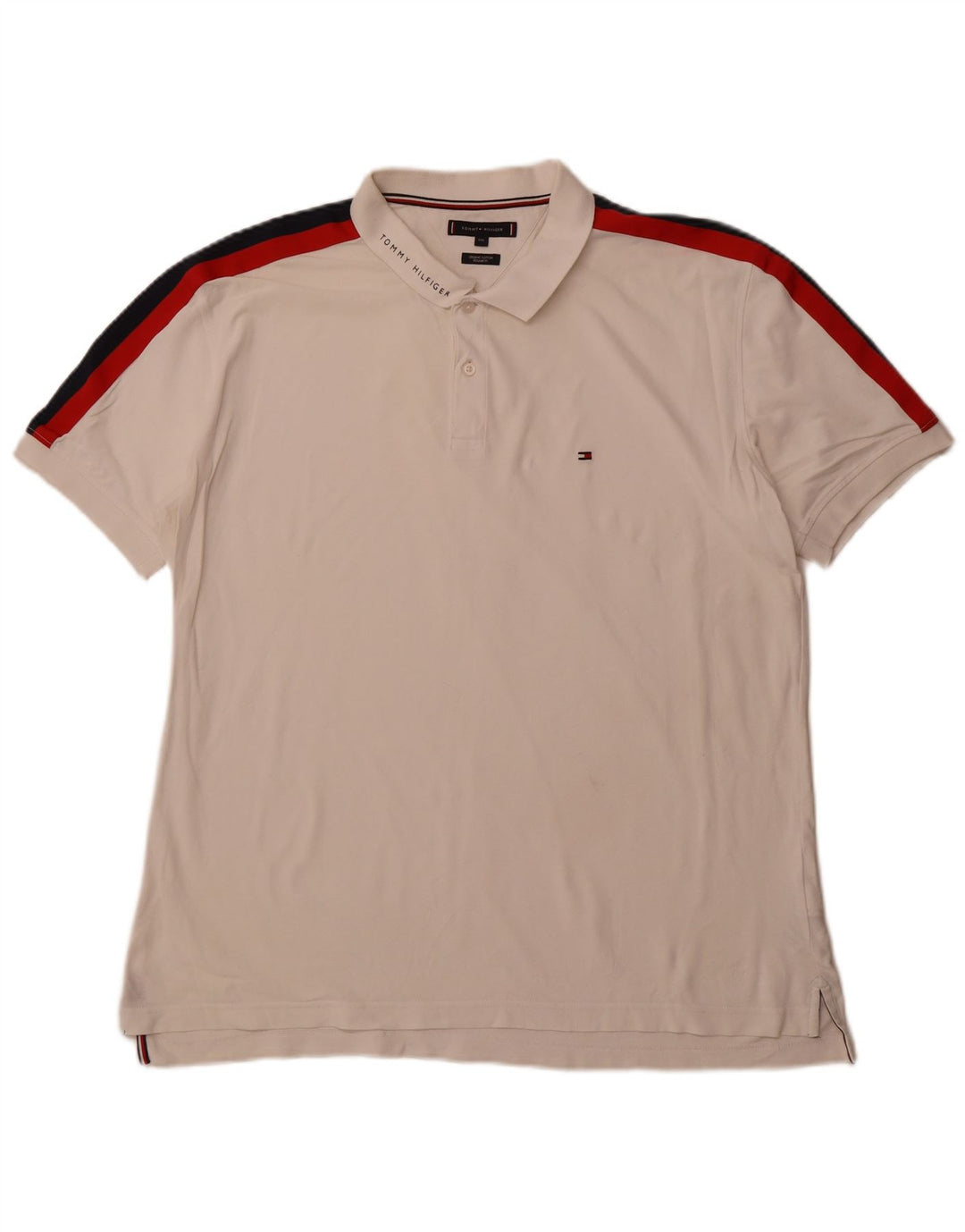 TOMMY HILFIGER Polo de corte regular para hombre 2XL Algodón color block blanco
