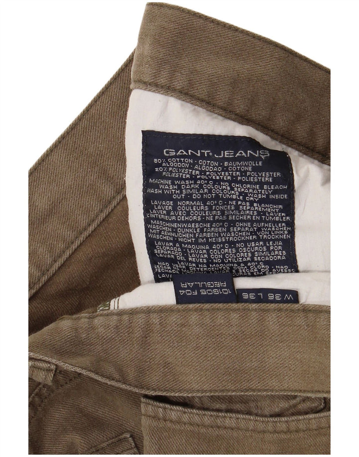 GANT Vaqueros rectos de corte regular para hombre W36 L32 Algodón caqui