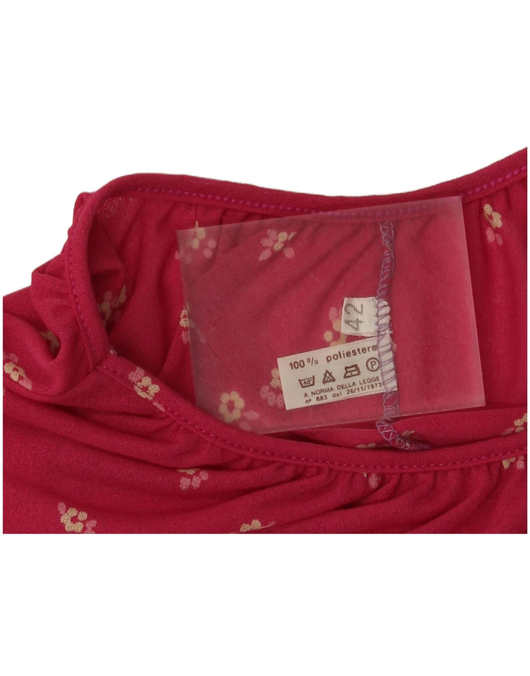 Vintage mujer túnica vestido EU 42 poliéster floral rosa grande