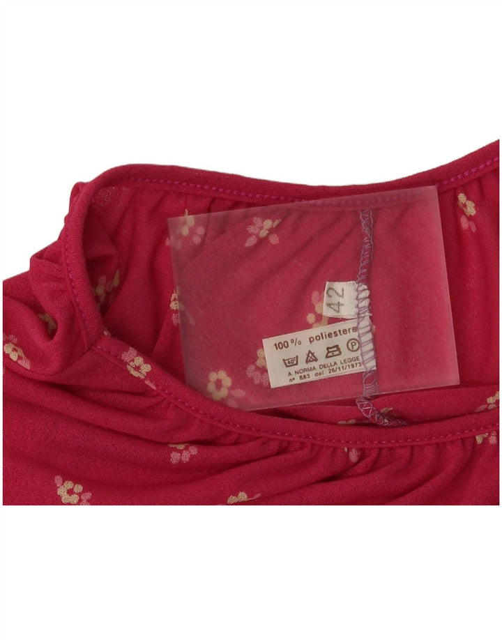 Vintage mujer túnica vestido EU 42 poliéster floral rosa grande