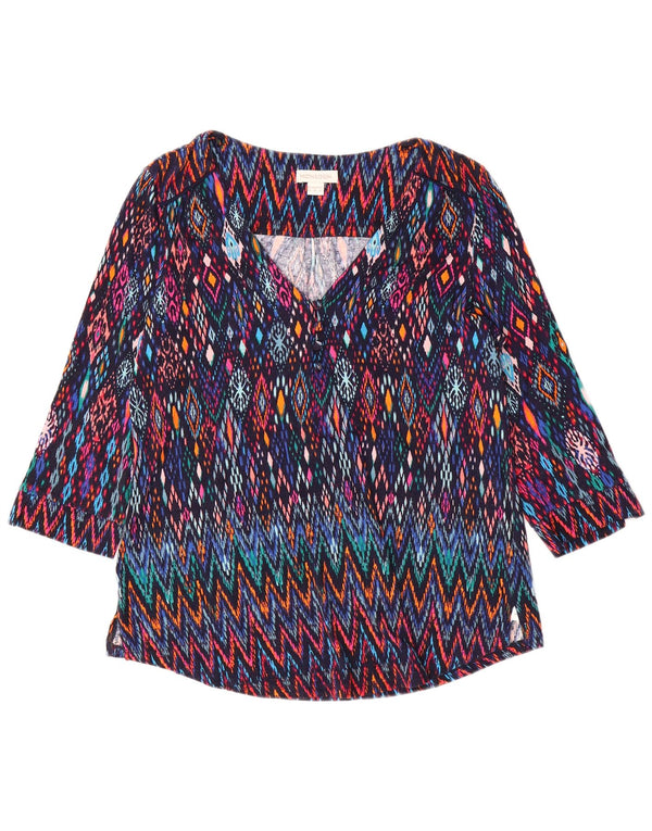 MONSOON Blusa de manga 3/4 para mujer UK 10 Small Ikat multicolor