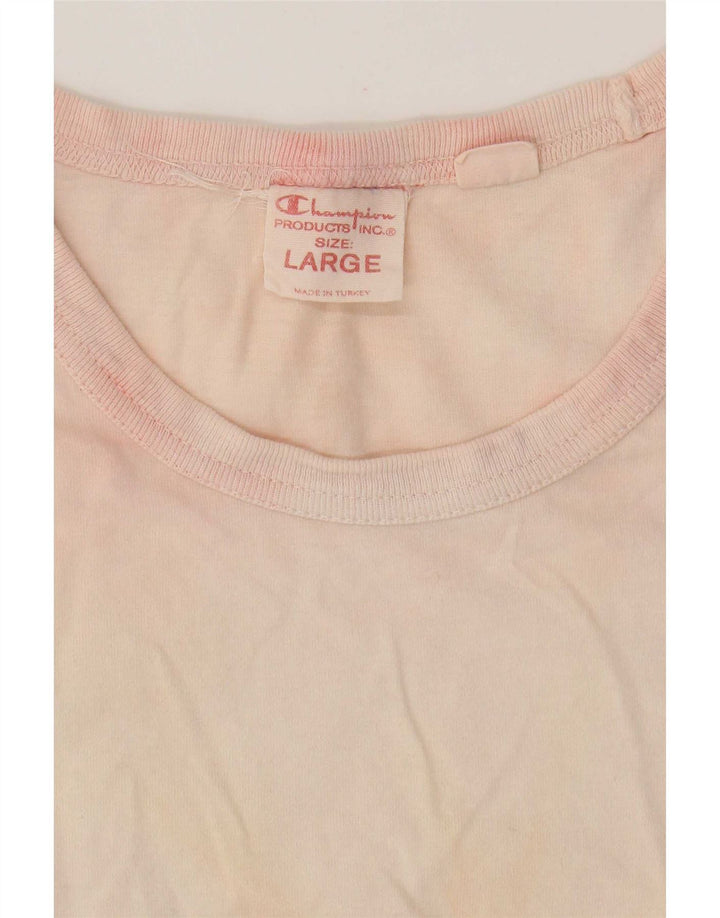 Champion Camiseta para hombre Top Large Pink Tie Dye