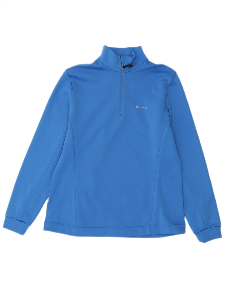 Odlo Sudadera con cremallera y cuello para mujer UK 40 XL Poliéster azul
