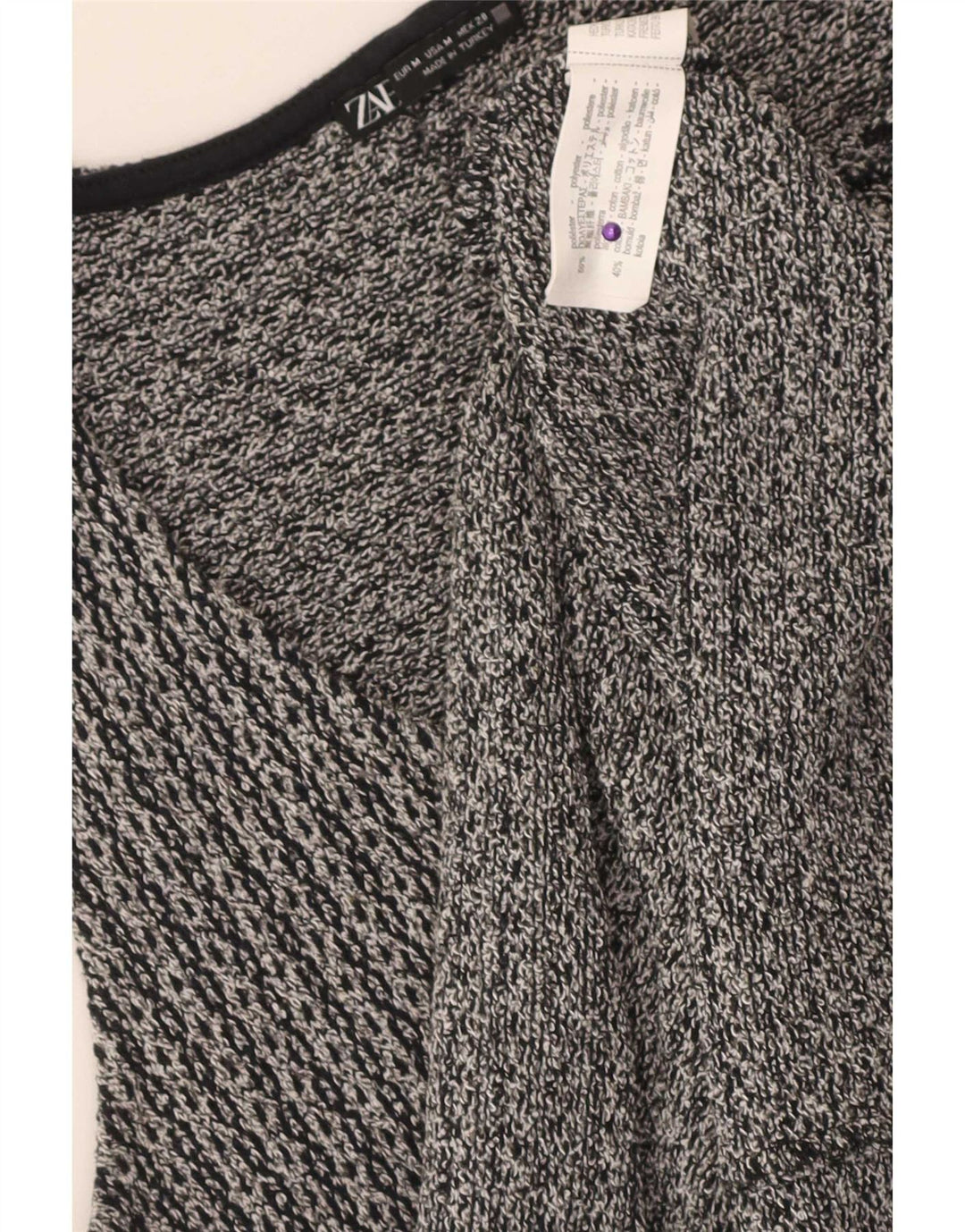 Zara Mujer Chaleco Top UK 42 Poliéster Gris Medio