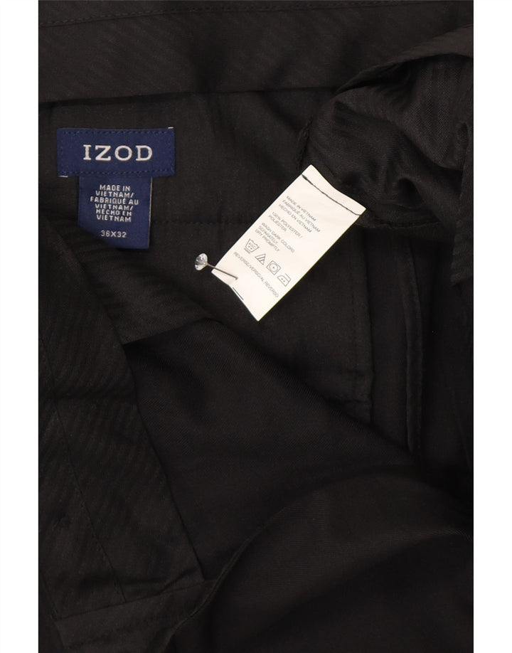Pantalón de traje recto para hombre Izod W36 L26 Poliéster negro
