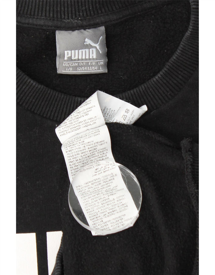 PUMA Sudadera con gráfico para Hombre Jersey Grande de algodón Negro