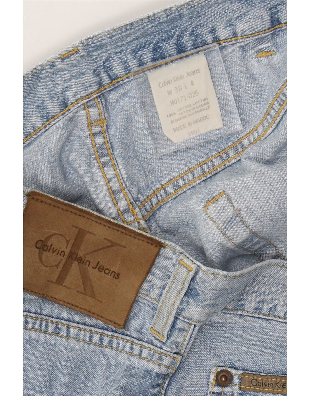 Calvin Klein Jeans rectos para hombre W38 L29 Algodón azul