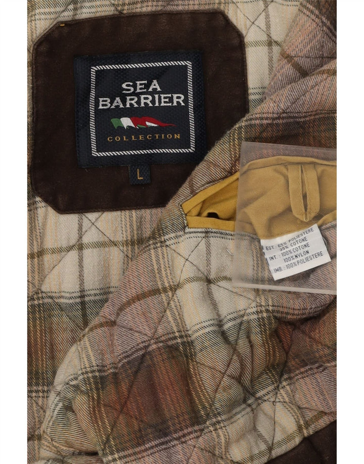 SEA BARRIER Mens Utility Jacket UK 40 Large Yellow Polyester Vintage Sea Barrier and Second-Hand Sea Barrier from Messina Hembry 