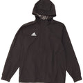 ADIDAS Chaqueta impermeable con capucha para hombre UK 38 Mediano Negro Poliéster