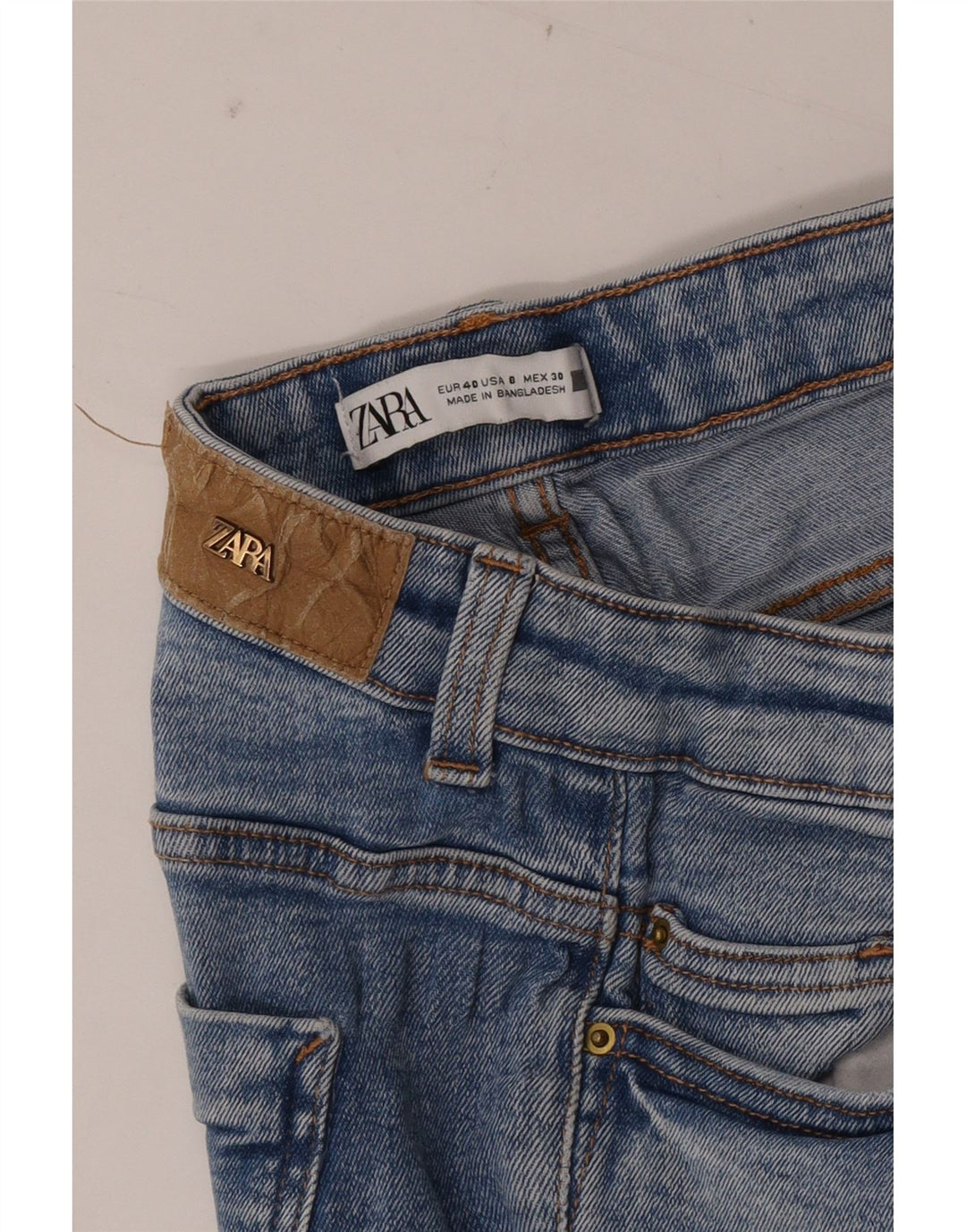Zara Jeans Slim Mujer EU 40 Medium W30 L27 Algodón Azul