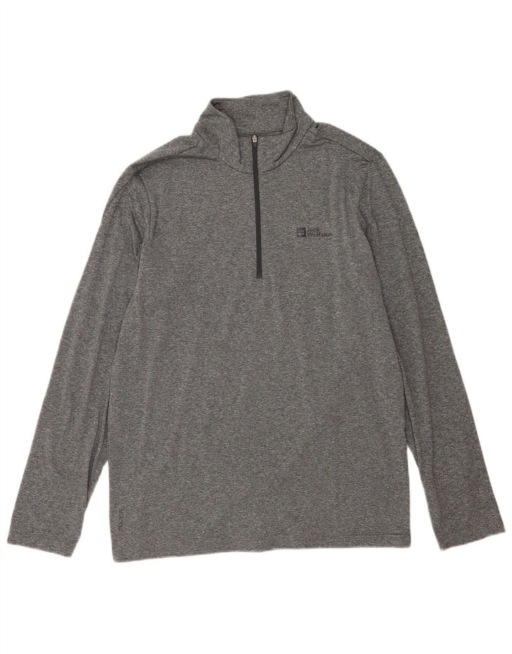 Jack Wolfskin - Chándal para hombre con cremallera y cuello, talla 42, color gris