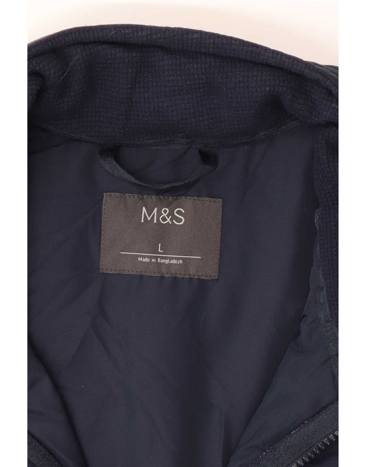 Marks & Spencer Chaqueta de chándal para hombre con bloques de color azul marino grande