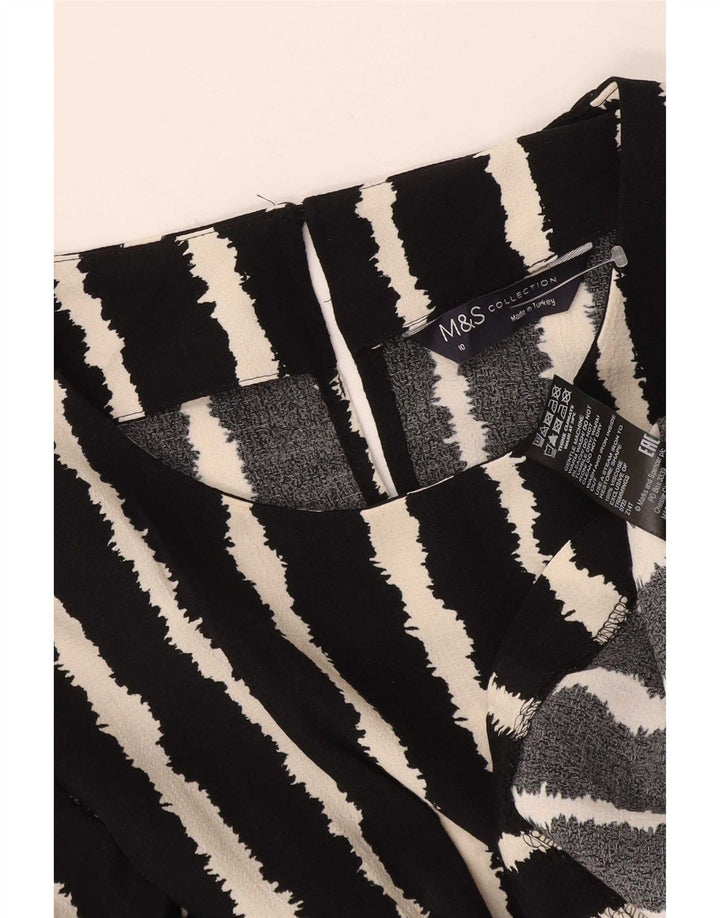 Marks & Spencer Blusa de manga larga para mujer UK 40 Small Black Stripes