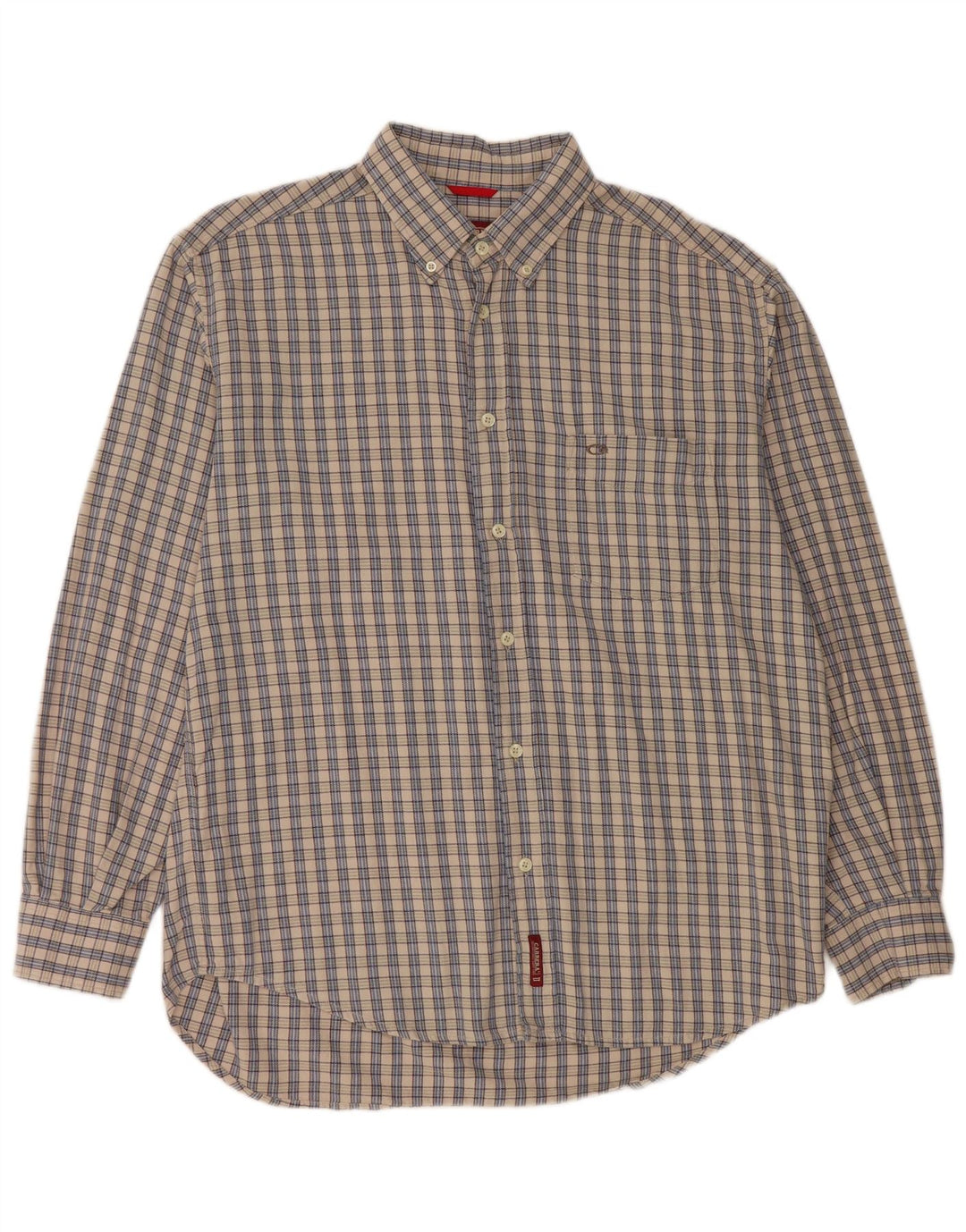 Camisa de franela Carrera para hombre de algodón a cuadros grises grandes