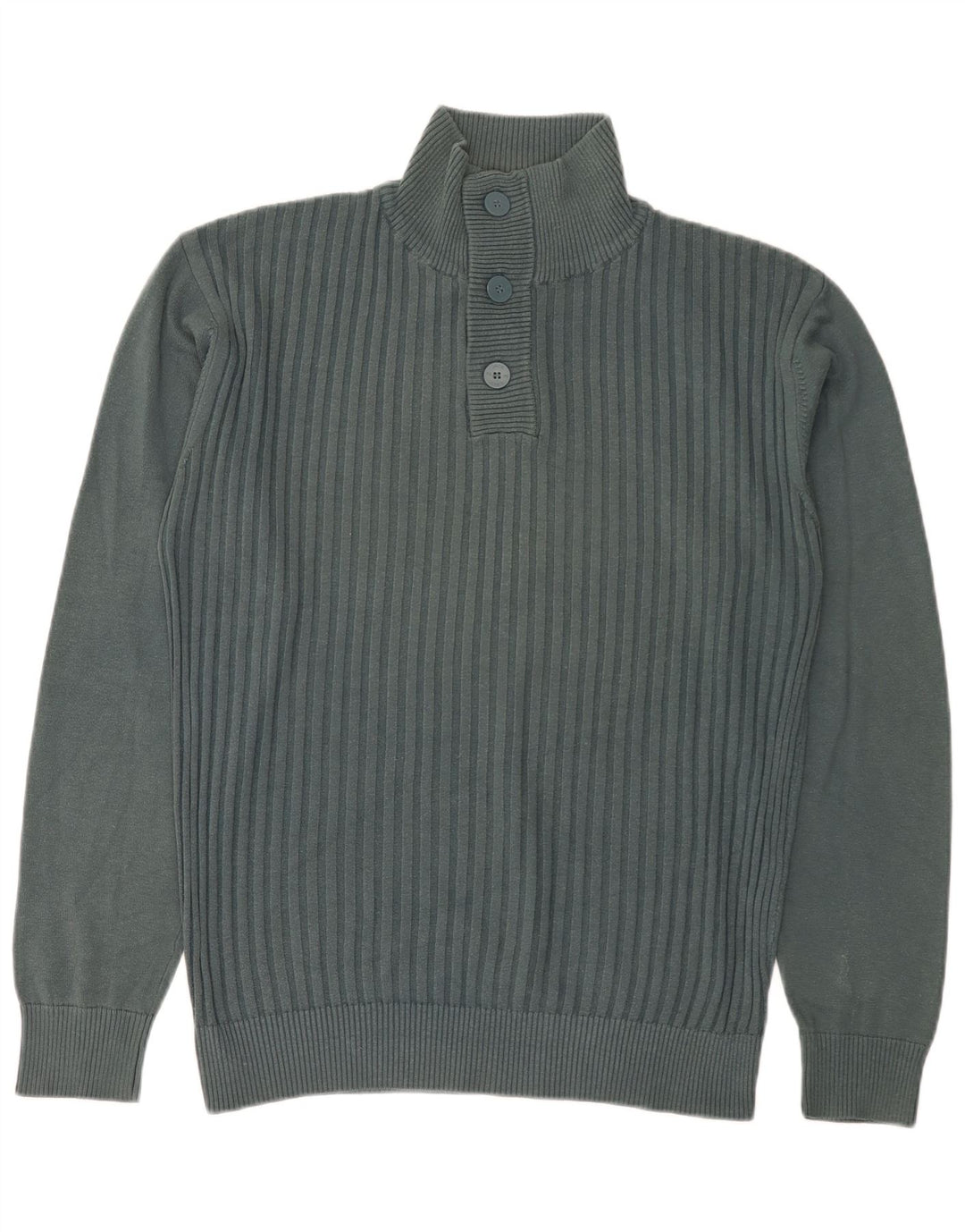 Jack & Jones Hombre Button Neck Jumper Sweater XL Verde Algodón