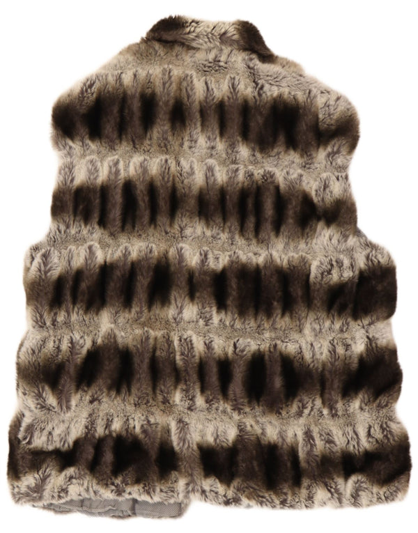 Chaleco de piel sintética Avant Garde para mujer IT 48 XL Gris Animal Print Acrílico