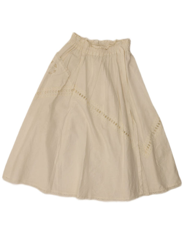 Falda acampanada vintage para mujer W26 pequeña blanca