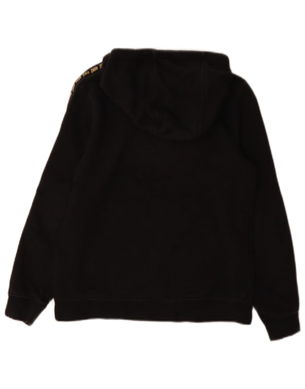Nike Boys Graphic Hoodie Jumper 10-11 Years Medium Black Cotton