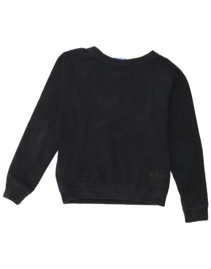 Adidas - Sudadera de gran tamaño con gráfico para mujer, talla 10, color azul marino