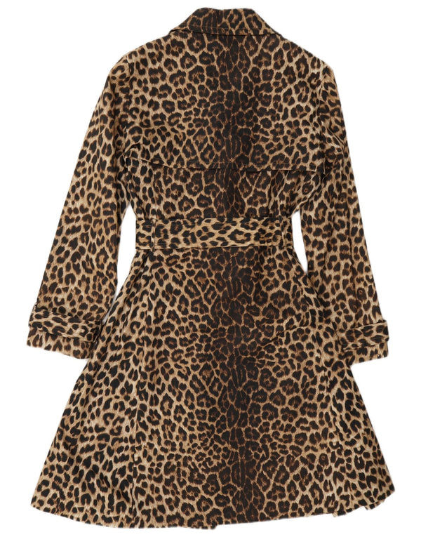 Hobbs Gabardina para mujer Reino Unido 12 Algodón con estampado animal marrón medio