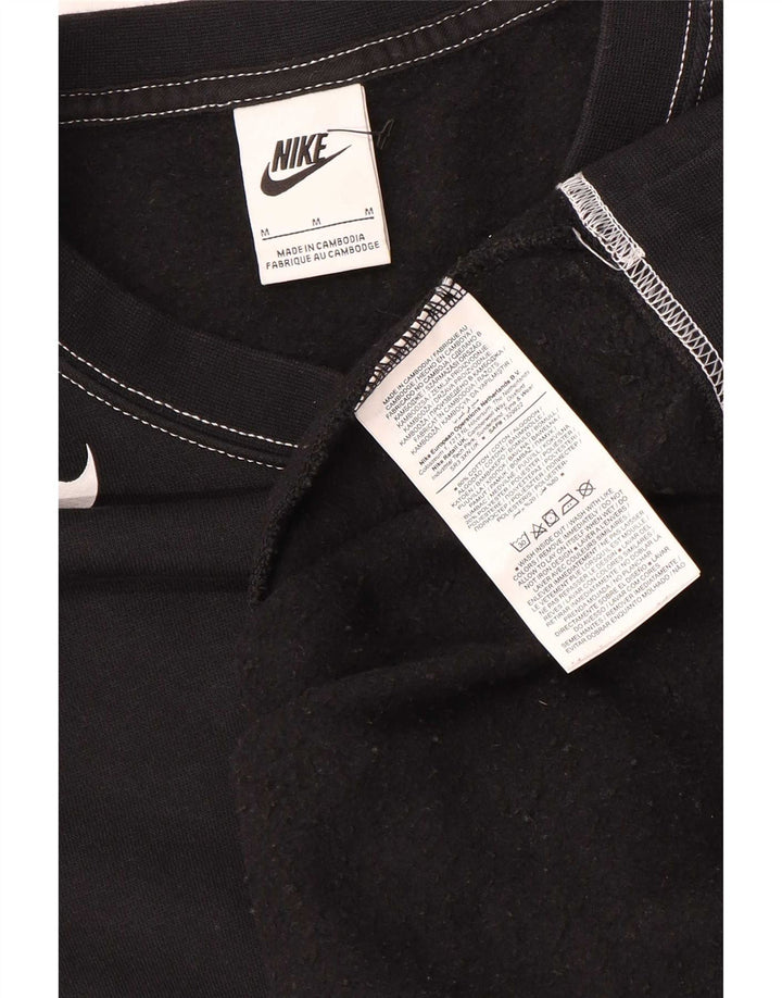 Nike Hombre Sudadera extragrande con gráfico tipo jersey de algodón negro mediano