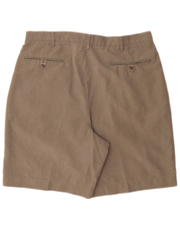 Marks & Spencer Pantalones cortos chinos para hombre W36 Poliéster a cuadros verdes grandes