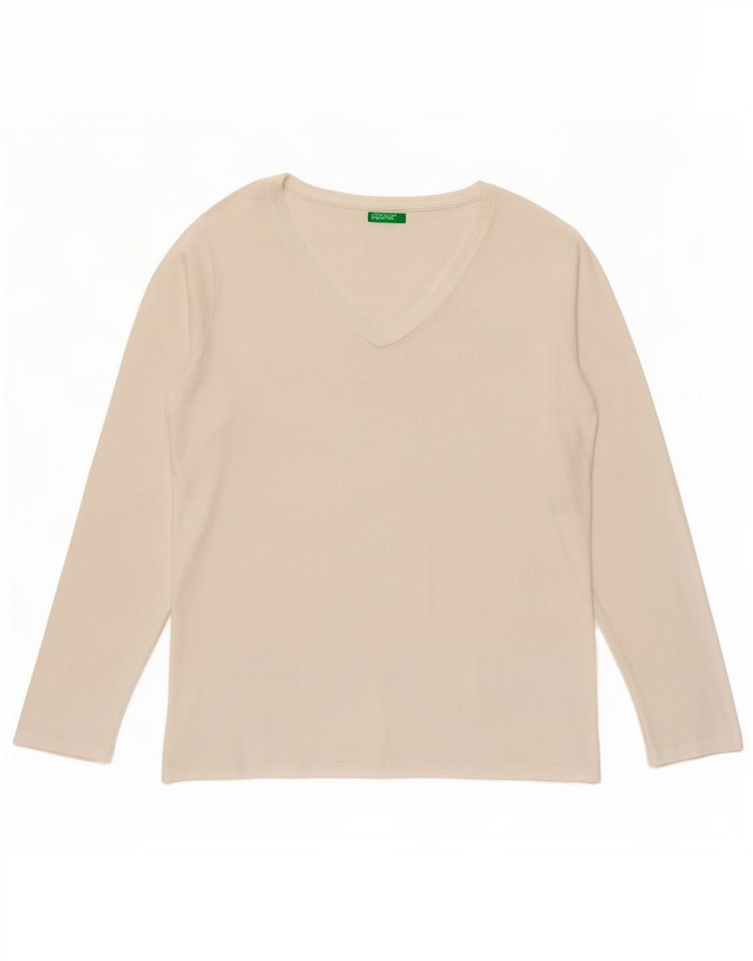 Benetton Top Mujer Manga Larga ES 44 Mediano Blanco