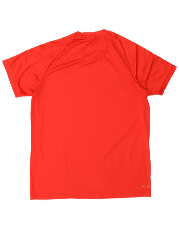 Adidas Mens Climalite Camiseta Top Grande Poliéster Rojo