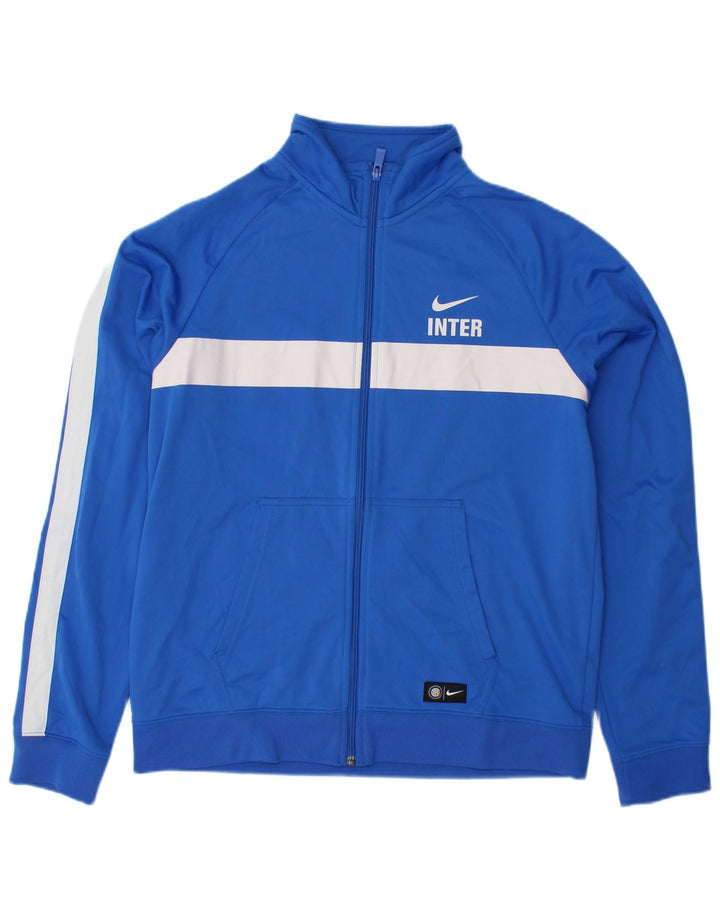 Nike - Chaqueta superior de chándal con gráfico para hombre, poliéster color block azul grande