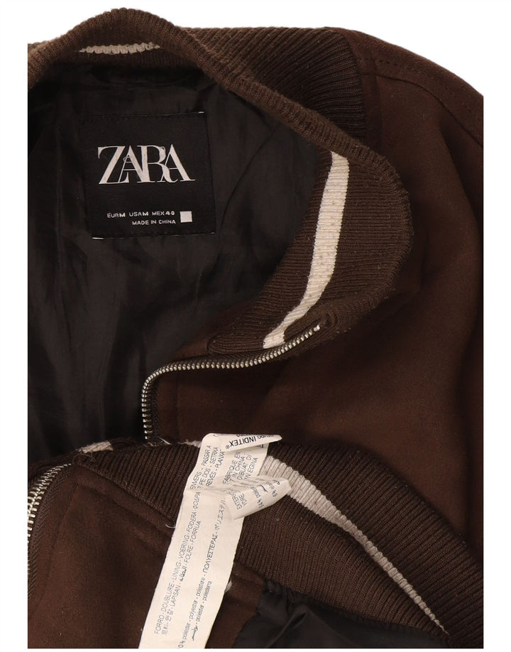 Zara Hombre Cazadora Bomber ES 38 Marrón Medio Poliéster