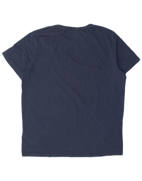 Timberland Camiseta Gráfica Hombre Top XL Azul Marino Algodón