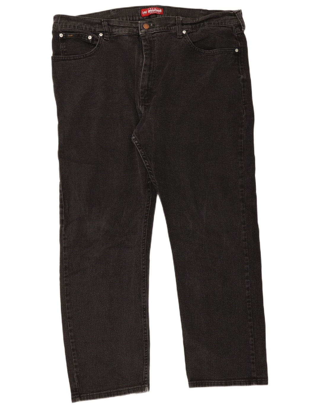 Vaqueros rectos de corte regular para hombre Lee W42 L30 Algodón negro