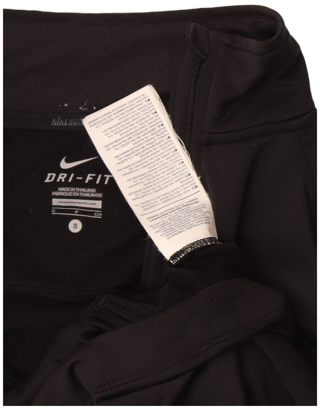 Nike Mujer Dri Fit Chándal Top Chaqueta UK 10 Pequeño Poliéster Negro