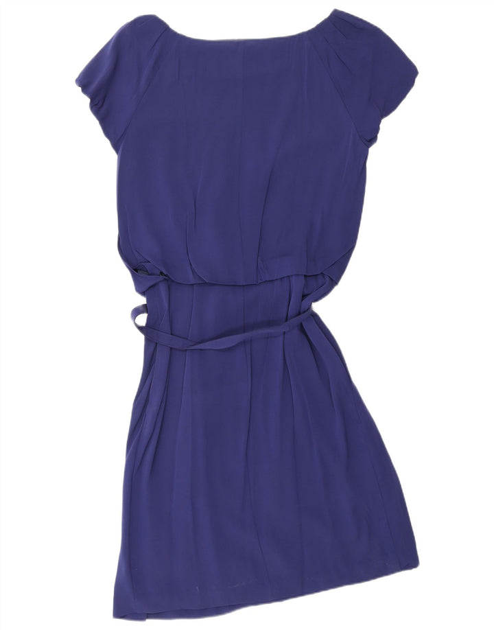 VALENTINO Vestido evasé para mujer IT 42 Seda azul marino mediano