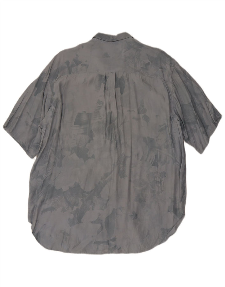 Bagutta Hombre Camisa De Manga Corta Con Estampado Abstracto De Viscosa Gris Medio